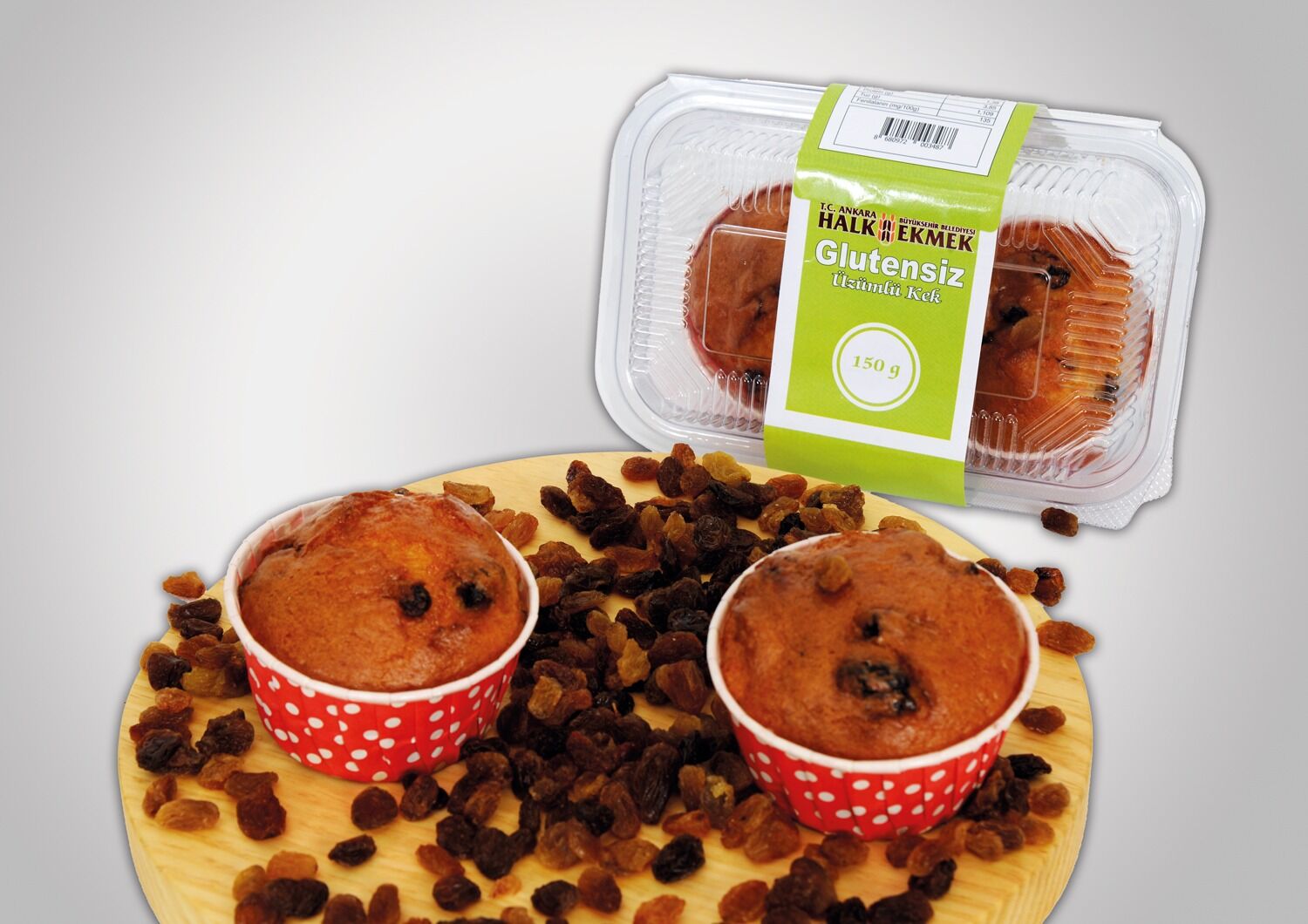 GLUTENSİZ ÜZÜMLÜ KEK 2’Lİ PAKET (150 Gr)