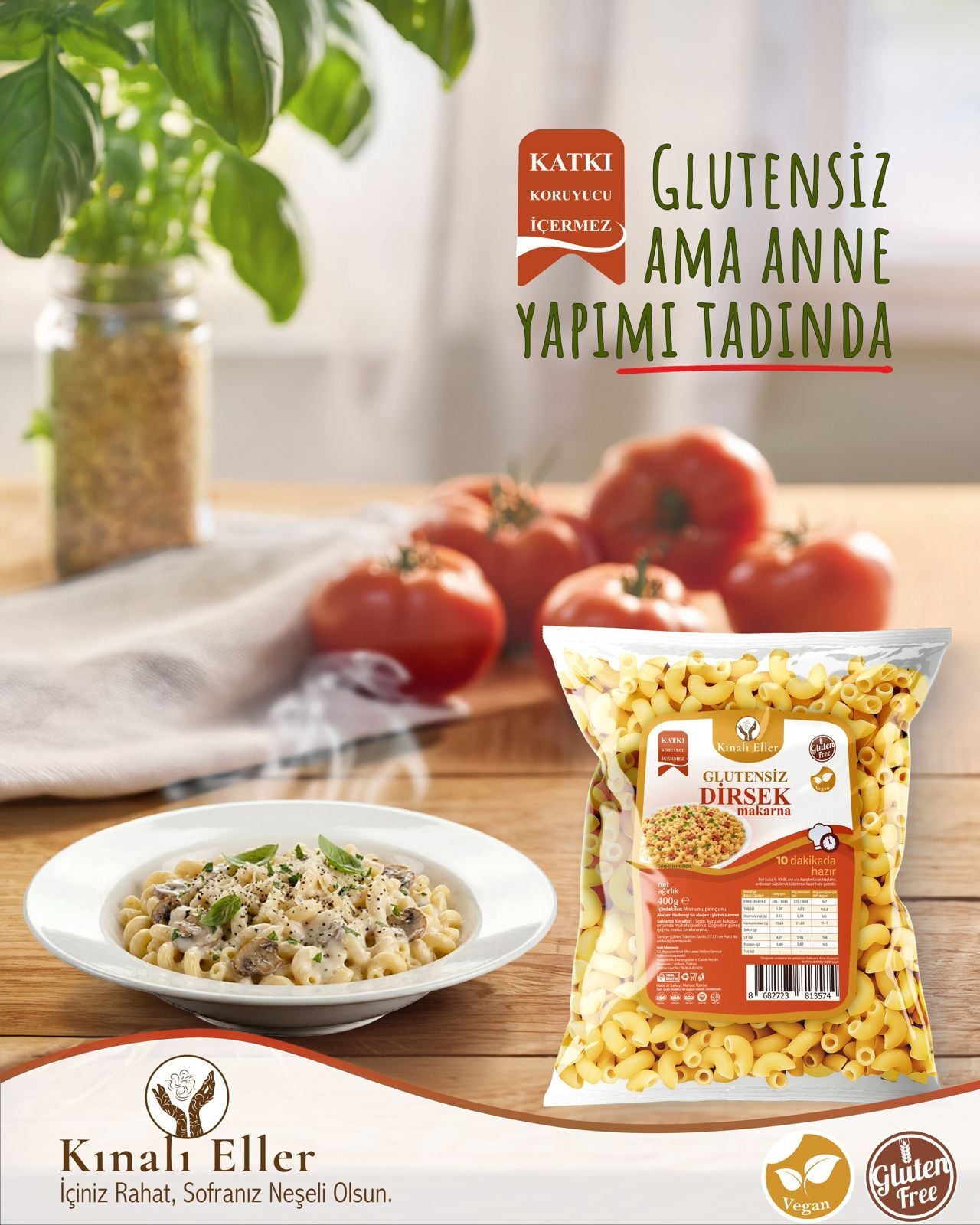 KINALIELLER KOOP. GLUTENSİZ DİRSEK MAKARNA 400 GR
