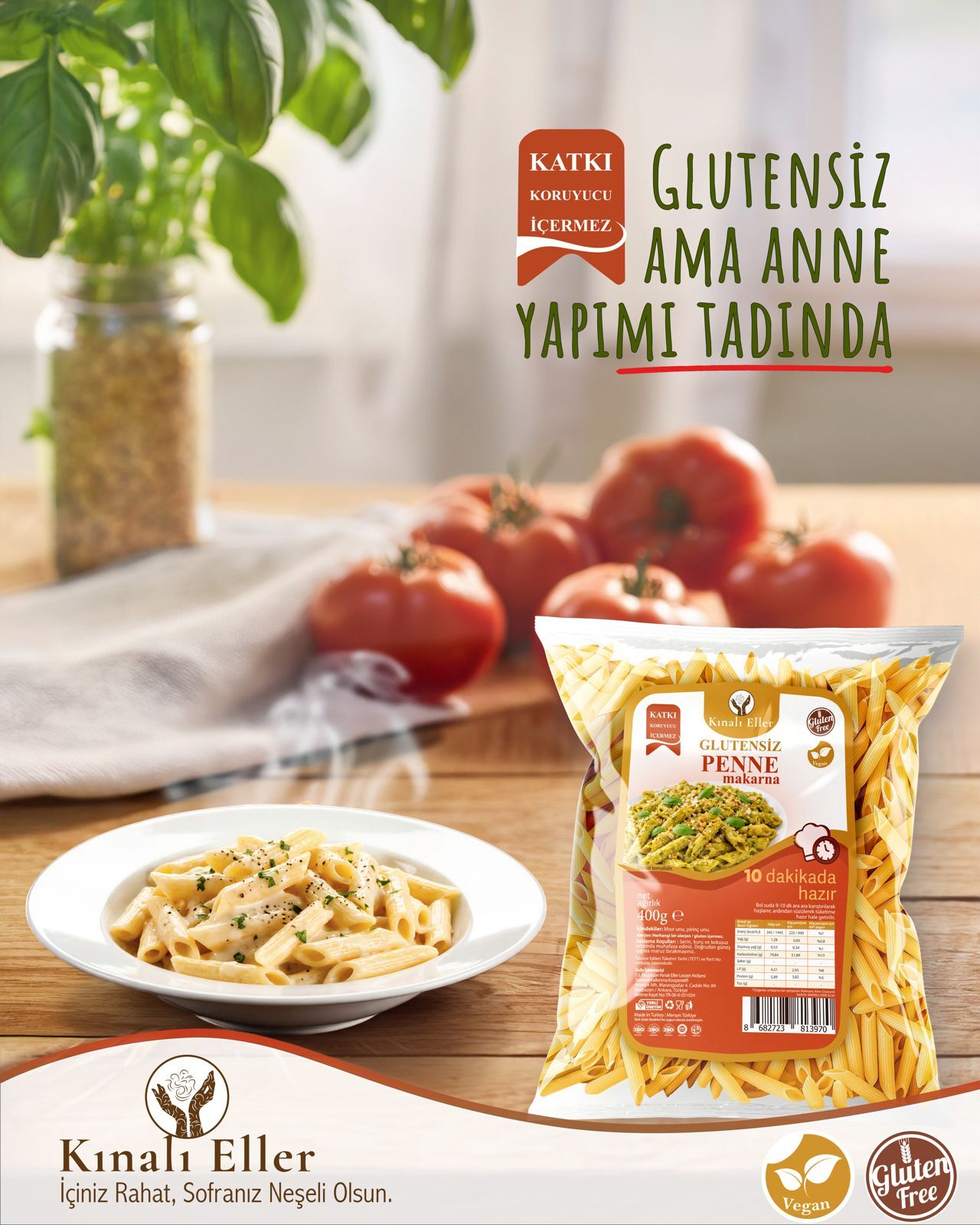 KINALIELLER KOOP. GLUTENSİZ PENNE MAKARNA 400 GR