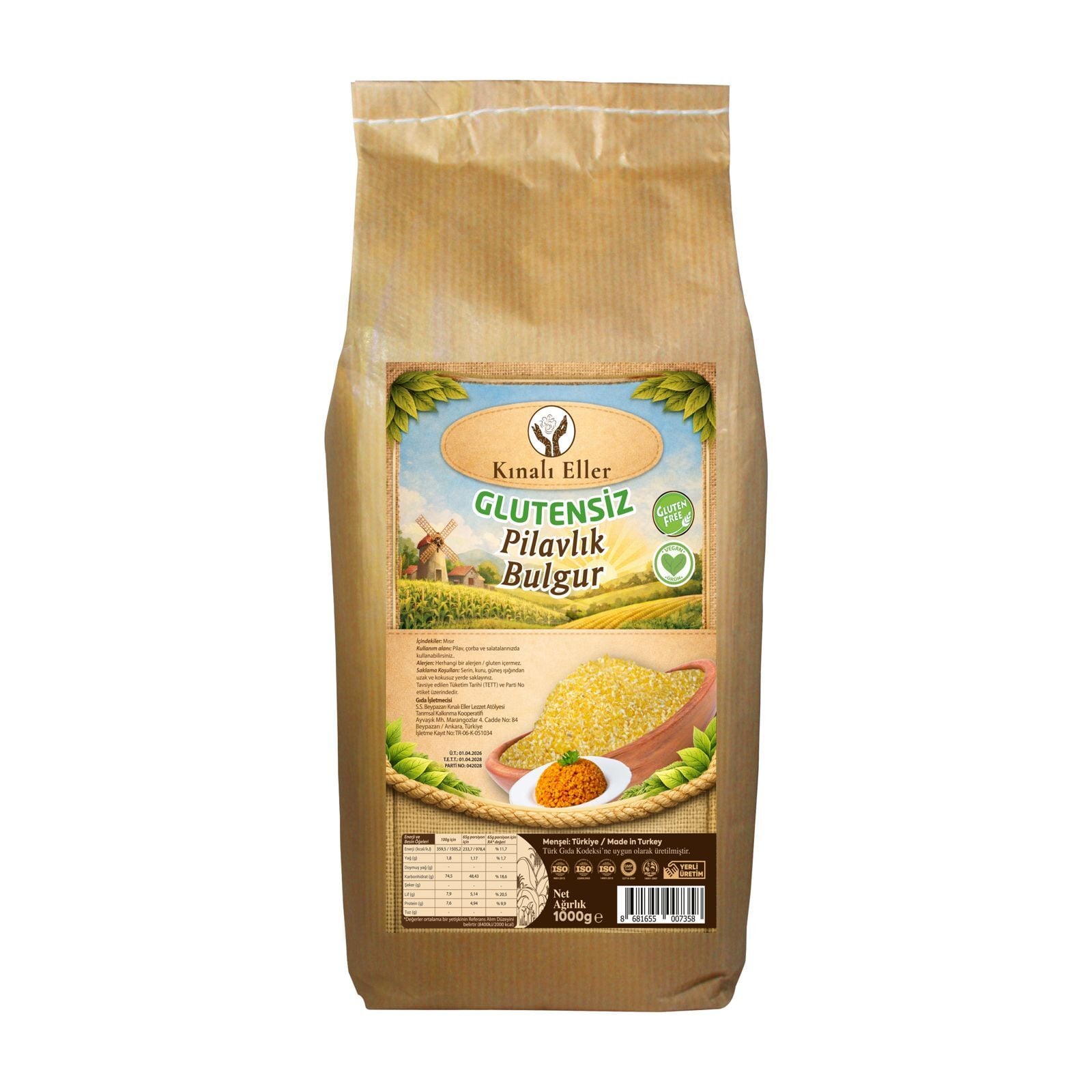 KINALIELLER KOOP. PİLAVLIK BULGUR 1000 G