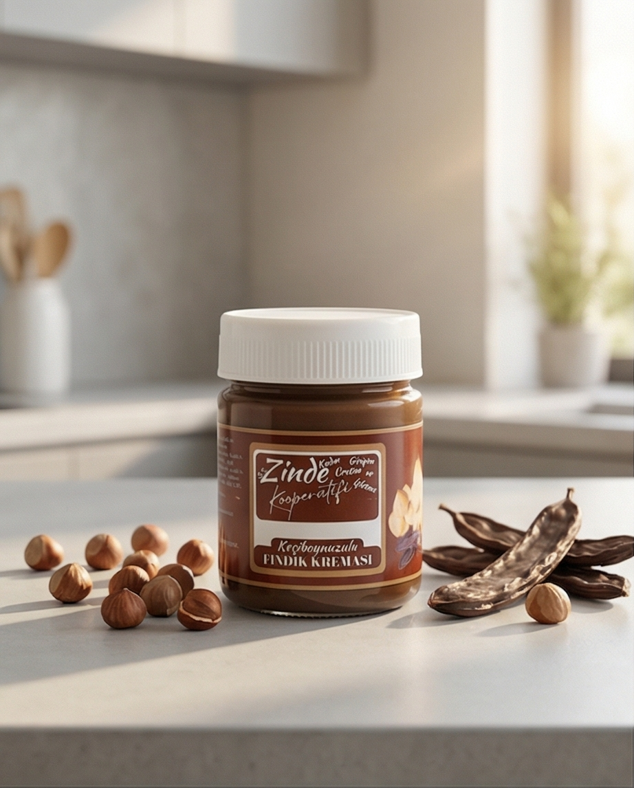 ZİNDE KOOP. GLUTENSİZ KEÇİBOYNUZLU FINDIK KREMASI 350GR