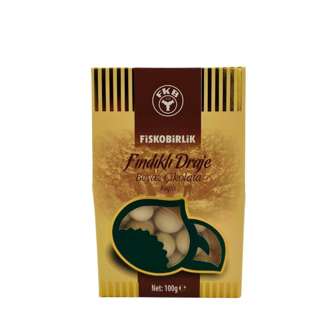 FİSKOBİRLİK BEYAZ FINDIKLI DRAJE 100 GR