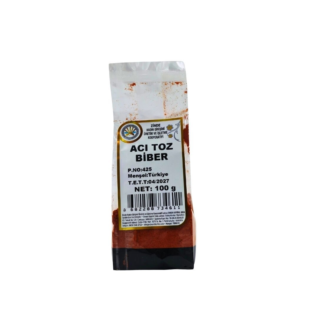 ZİNDE KOOP. KIRMIZI TOZ BİBER ACI 100 GR