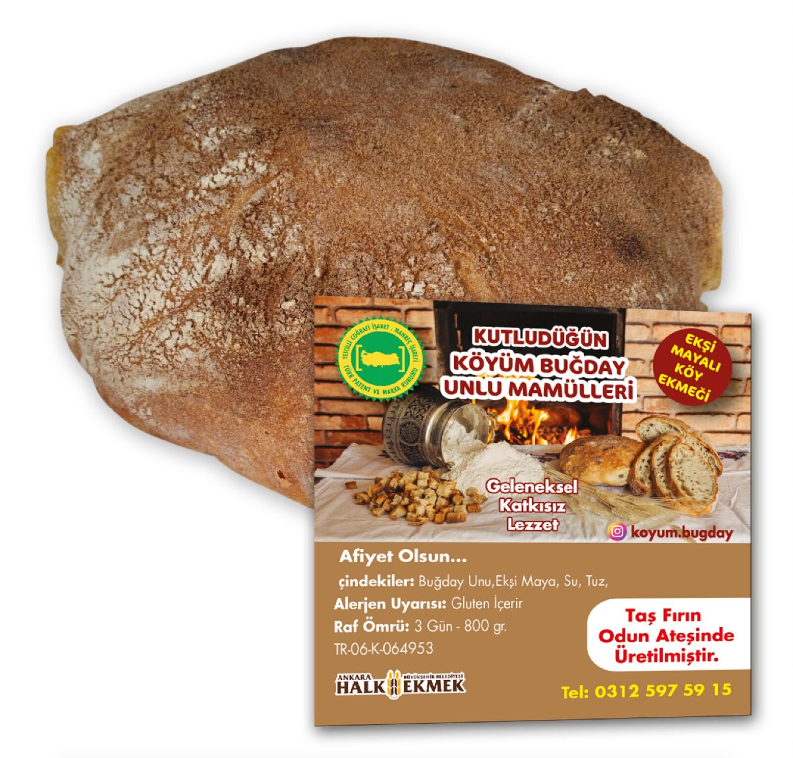 KUTLUDÜĞÜN EKŞİ MAYALI EKMEK 800 GR