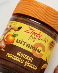 ZİNDE KOOP. GLUTENSİZ KEÇİBOYNUZLU - PORTAKALLI ÇİKOLATA 300 GR